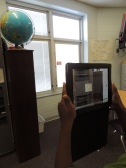 Students took photos using the iPad of various angles types they found in the classroom.